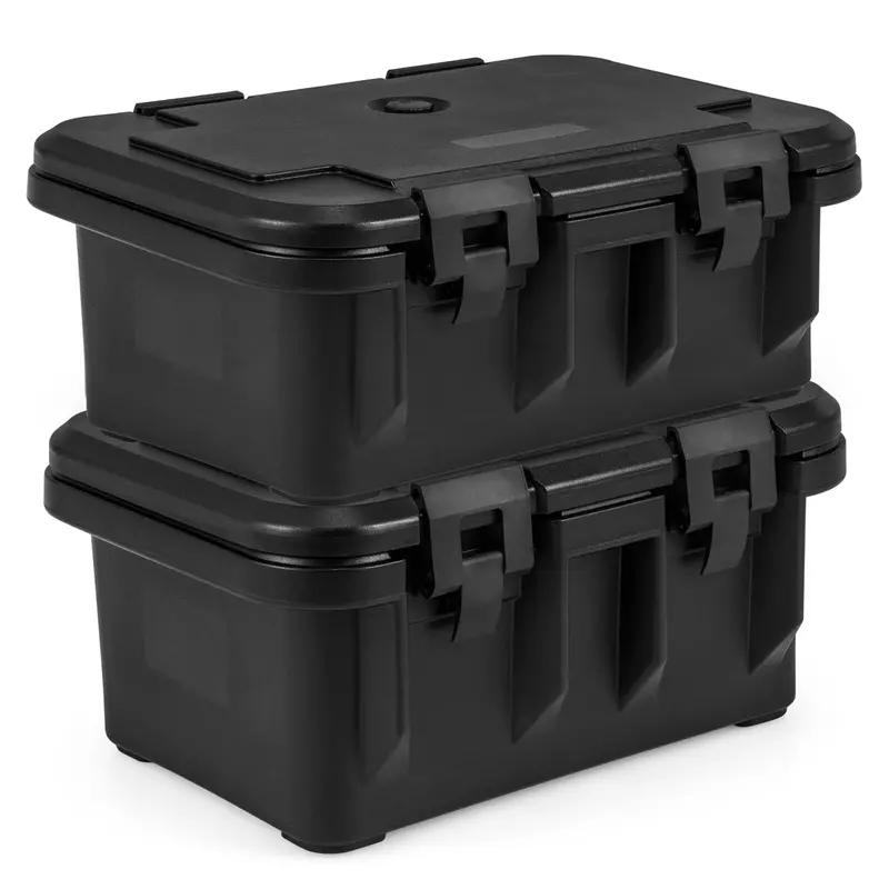 31-Quart Insulated Food Pan Carrier with Stackable Transparent 1/3 Pans and Lids
