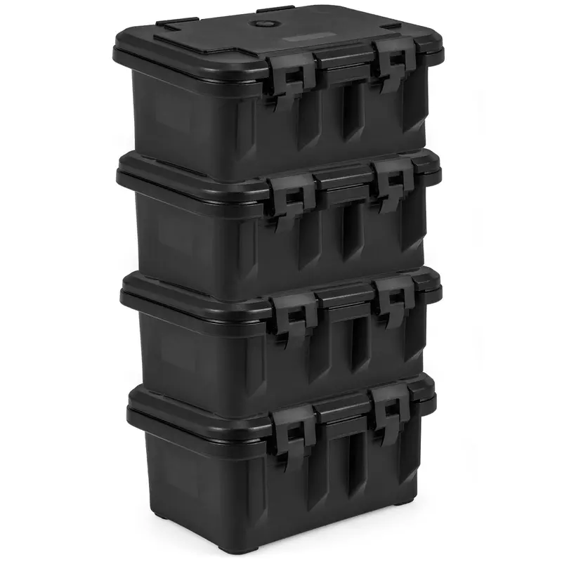 31-Quart Insulated Food Pan Carrier with Stackable Transparent 1/3 Pans and Lids