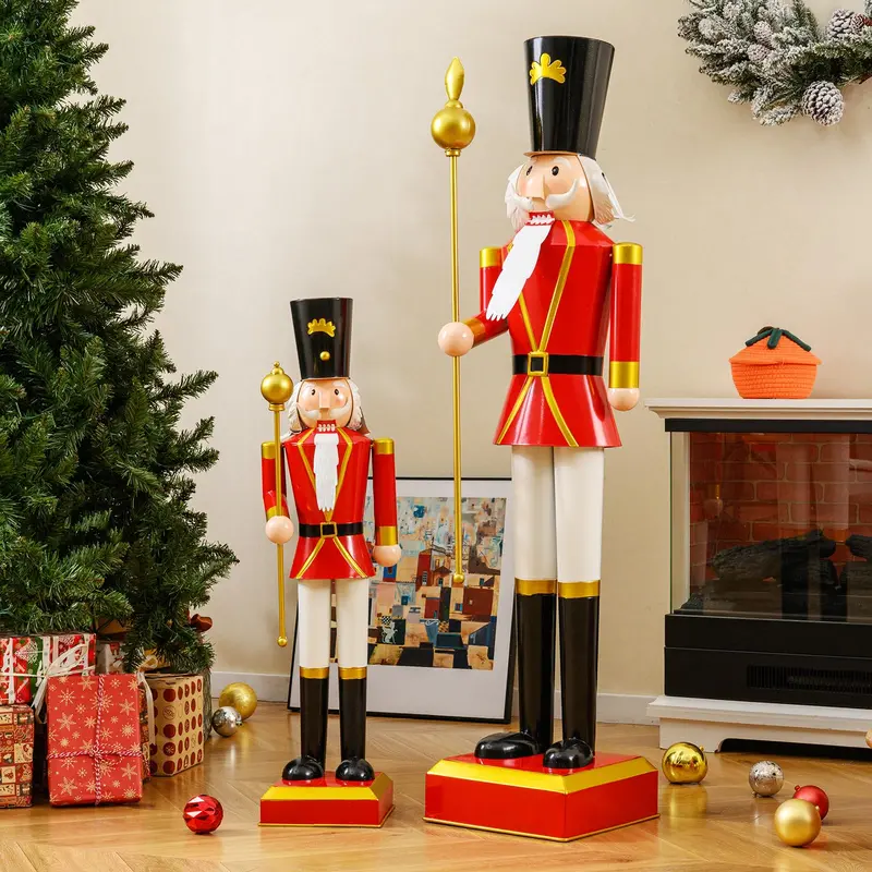 32.5-Inch Classic Nutcracker Statue – Elegant High Hat and Ornamental Scepter Design 2