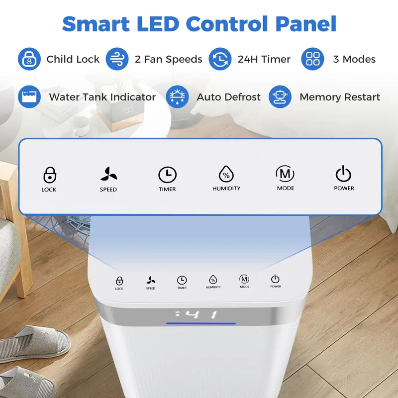 32-Pint Home Dehumidifier – Efficient for 2,000 Sq. Ft with Whisper-Quiet Operation & Auto Shut-Off