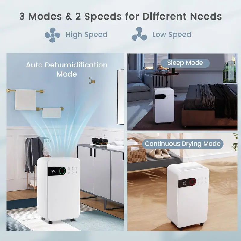 32-Pint Home Dehumidifier with Child Lock, Sleep Mode & Color-Coded LED Indicator