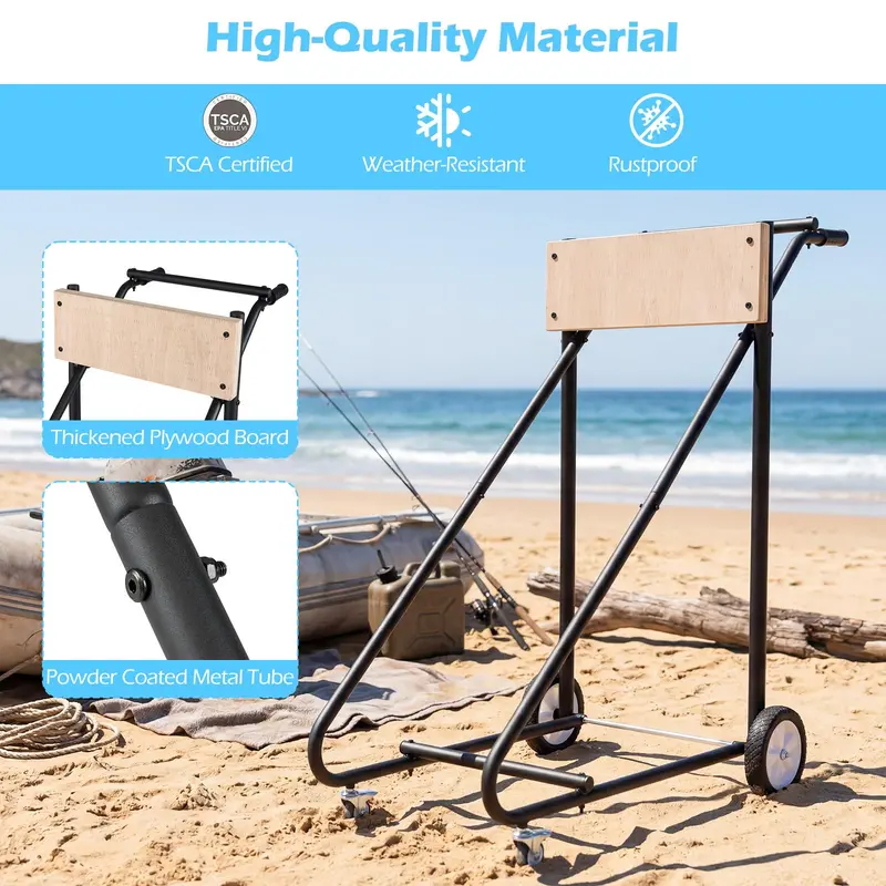 330-LB Capacity Boat Motor Stand with Four Swivel Rubber Casters