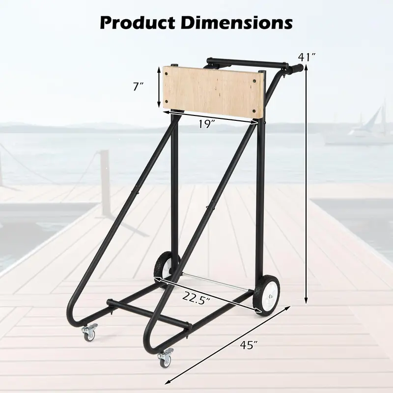 330-LB Capacity Boat Motor Stand with Four Swivel Rubber Casters