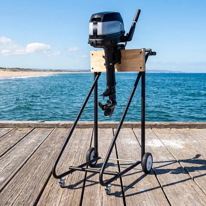 330-LB Capacity Boat Motor Stand with Four Swivel Rubber Casters