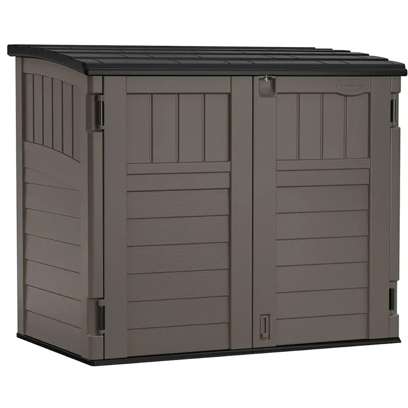 34-Cubic-Foot Horizontal Resin Storage Shed with Reinforced Floor Base