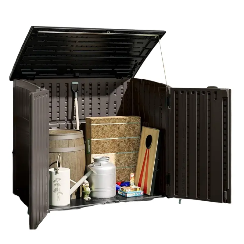 34-Cubic-Foot Horizontal Resin Storage Shed with Reinforced Floor Base 2