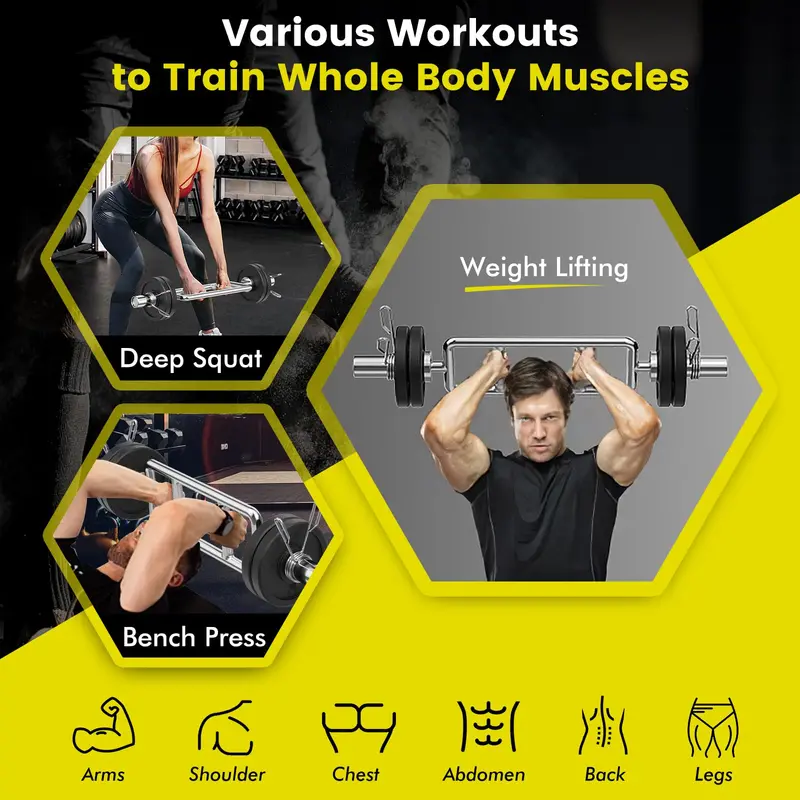 34-Inch Olympic-Standard Triceps Bar for Strength Training