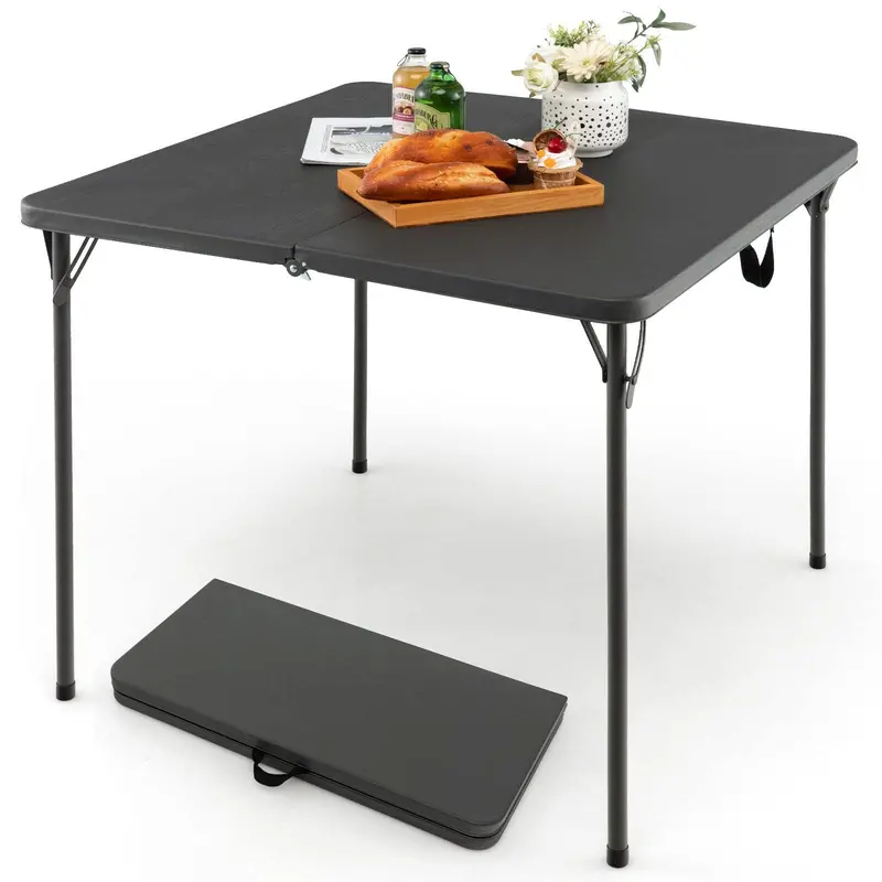 34-Inch Square Folding Card Table – Lightweight Plastic Portable Table