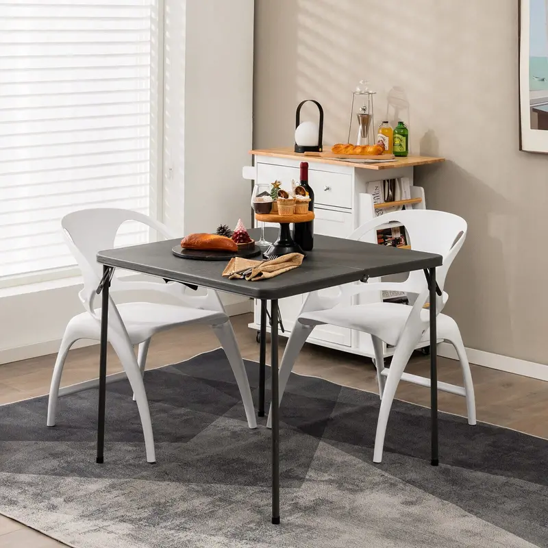 34-Inch Square Folding Card Table – Lightweight Plastic Portable Table 2