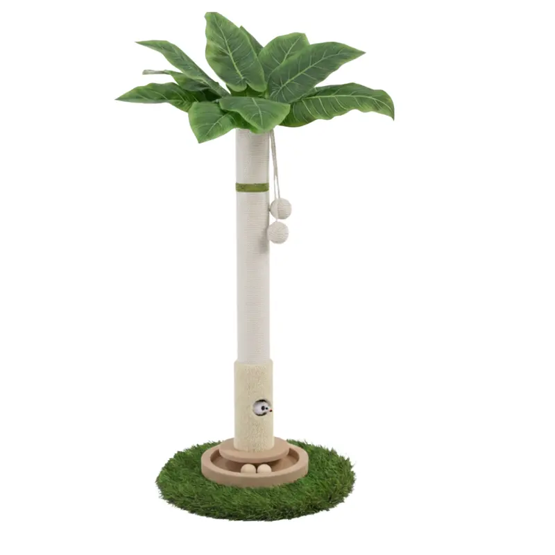 35-Inch Interactive Cat Scratcher Tower with Track Balls and Hanging Toys 2