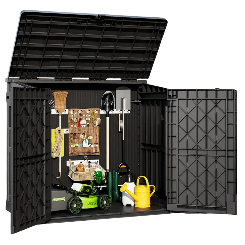 36-Cubic-Foot Lockable Resin Outdoor Storage Cabinet with Secure Doors