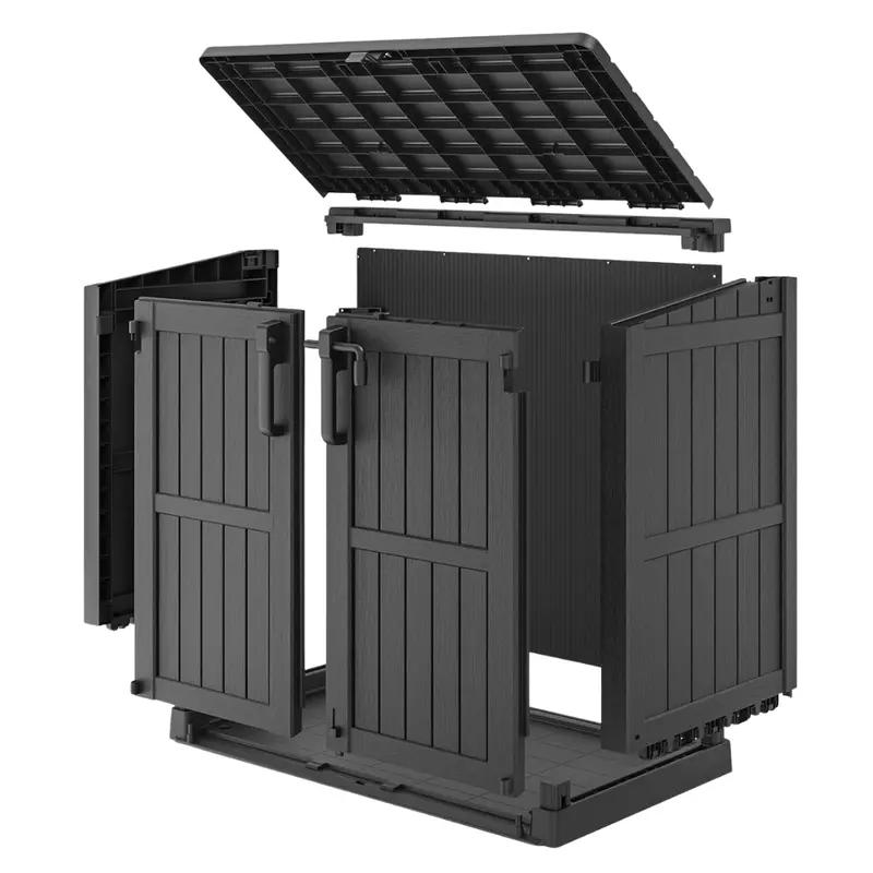 36-Cubic-Foot Lockable Resin Outdoor Storage Cabinet with Secure Doors