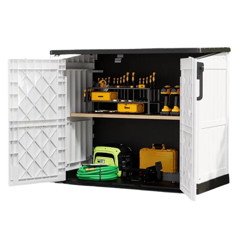 36-Cubic-Foot Lockable Resin Outdoor Storage Cabinet with Secure Doors