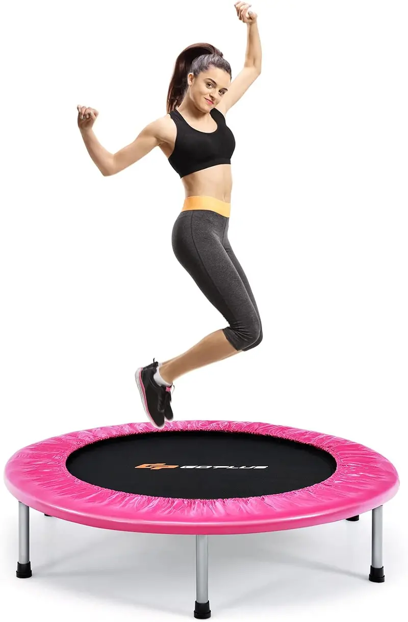 36-Inch Foldable Mini Trampoline – Compact Rebounder for Adult Fitness and Low-Impact Exercise
