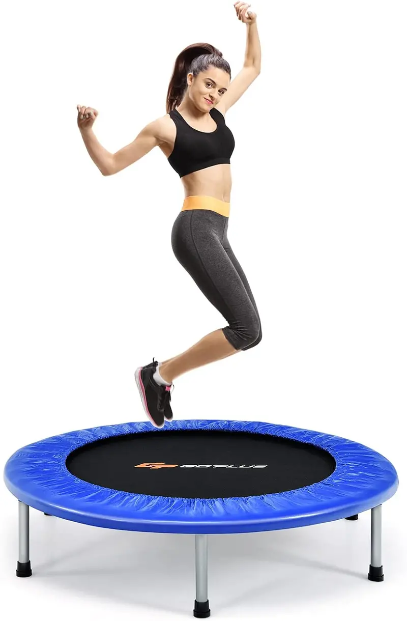 36-Inch Foldable Mini Trampoline – Compact Rebounder for Adult Fitness and Low-Impact Exercise
