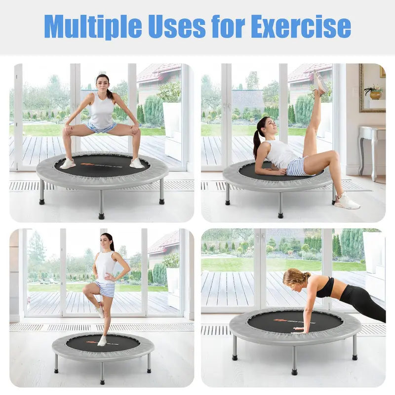 36-Inch Foldable Mini Trampoline – Compact Rebounder for Adult Fitness and Low-Impact Exercise