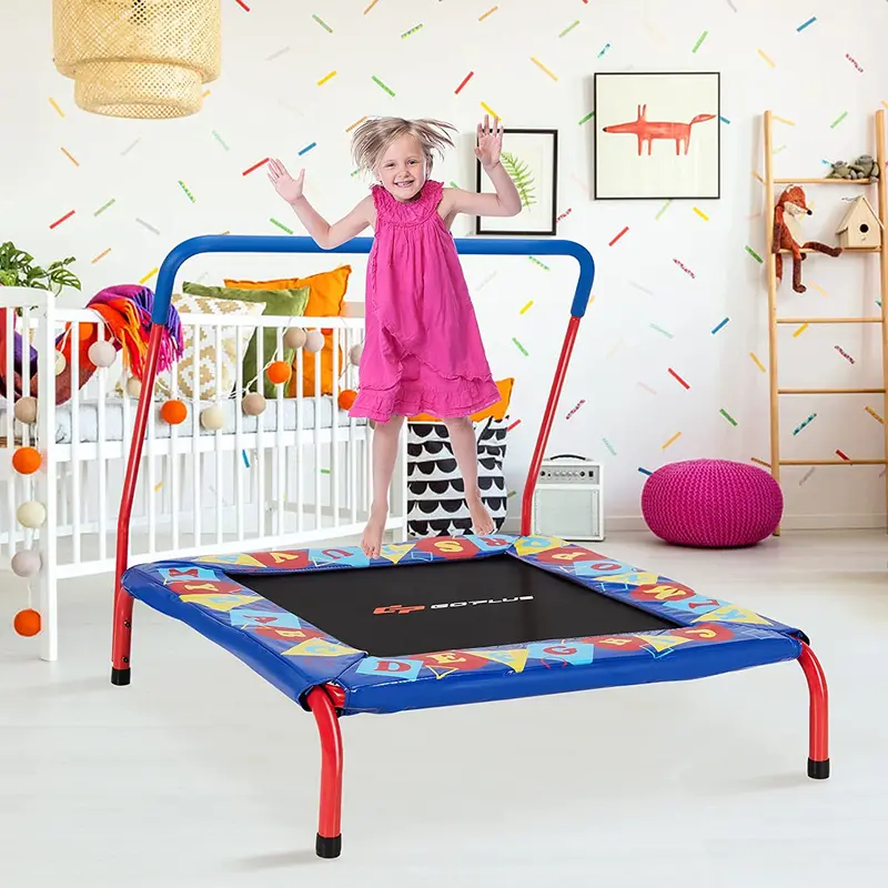 36-Inch Square Toddler Trampoline – Heavy-Duty Mini Trampoline with 330 lb Capacity
