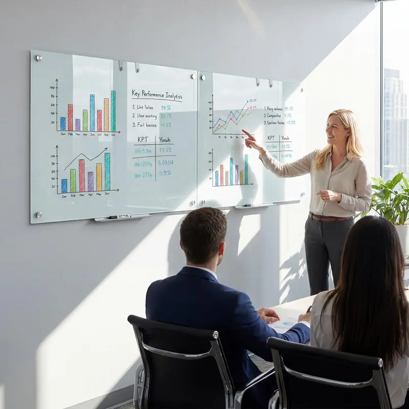 36" x 24" Magnetic Glass Dry-Erase Board – Includes Eraser, Modern Whiteboard Surface