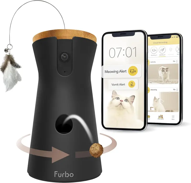360° Smart Pet Camera for Cats – Panoramic Tracking, Treat Dispenser, HD Night Vision & Two-Way Audio