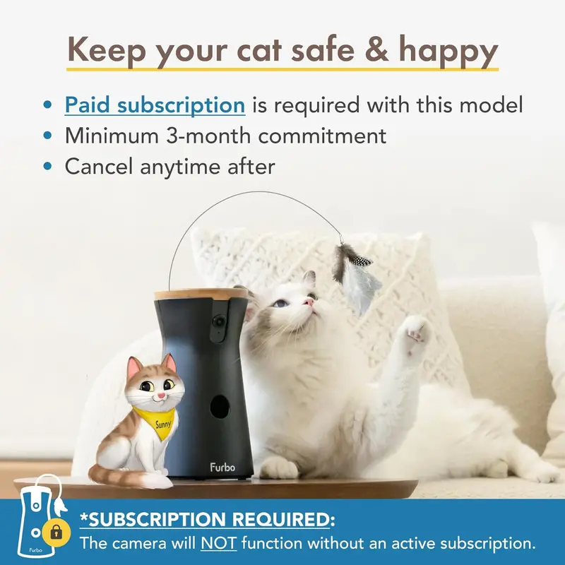360° Smart Pet Camera for Cats – Panoramic Tracking, Treat Dispenser, HD Night Vision & Two-Way Audio
