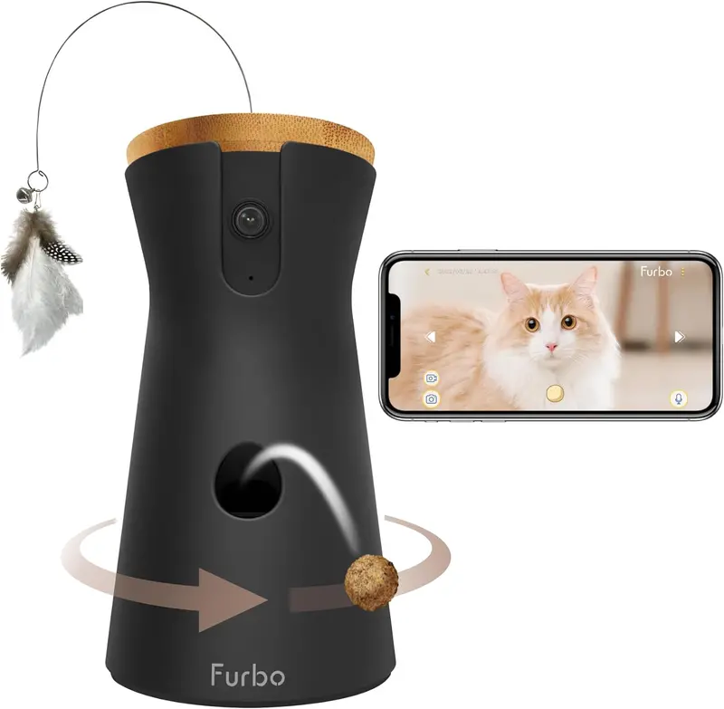 360° Smart Pet Camera for Cats – Panoramic Tracking, Treat Dispenser, HD Night Vision & Two-Way Audio