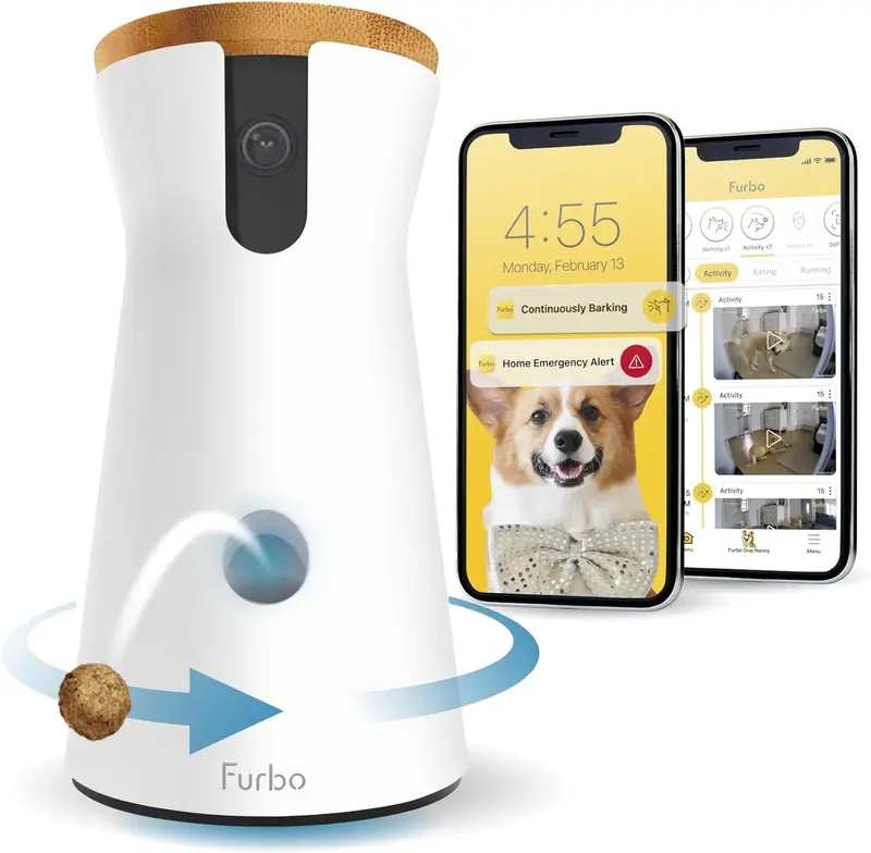 360° Smart Pet Camera for Cats – Panoramic Tracking, Treat Dispenser, HD Night Vision & Two-Way Audio