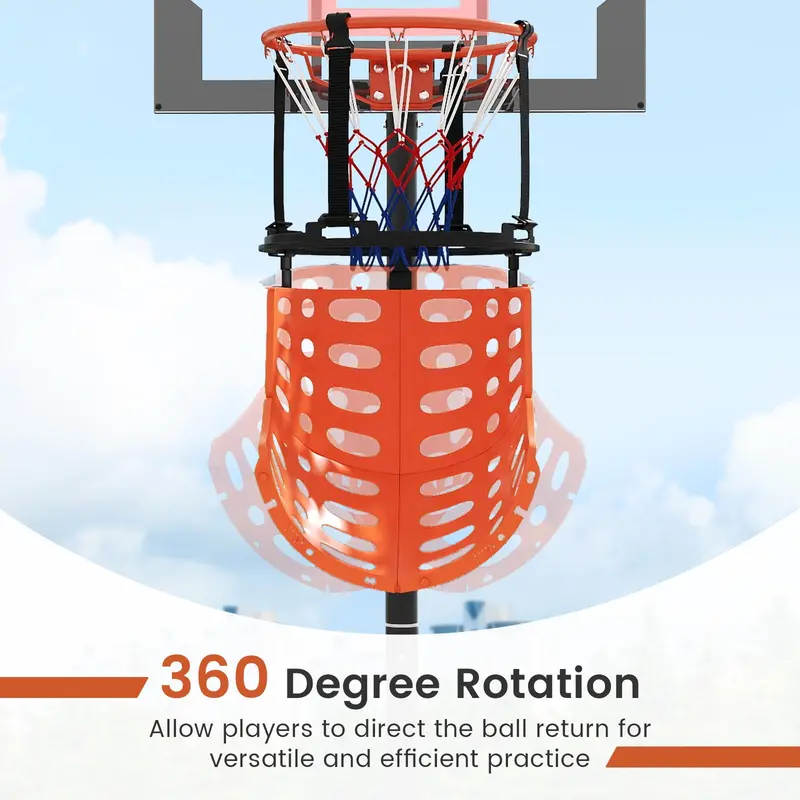 360° Swivel Basketball Return System with Four Quick-Release, Tool-Free Hooks 2