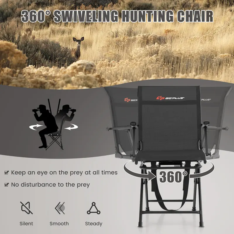 360° Swivel Hunting Blind Chair with Portable Carry Strap