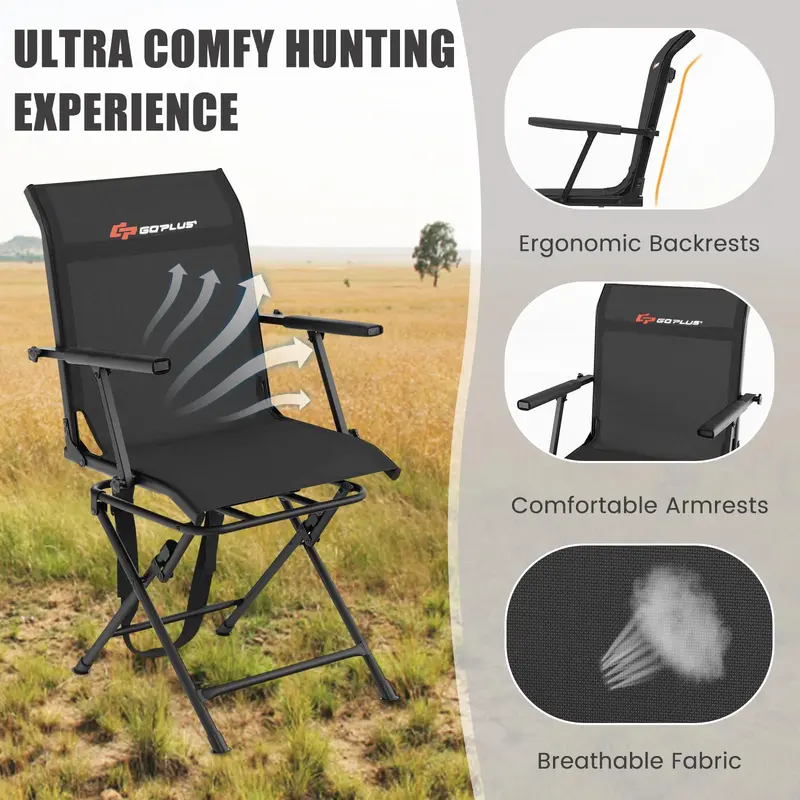 360° Swivel Hunting Blind Chair with Portable Carry Strap