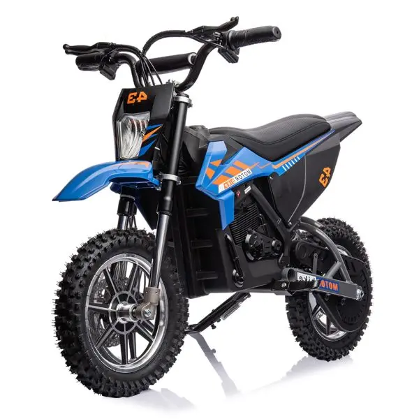 36V Kids' Electric Dirt Bike – 350W Motor, 15.5 MPH Max Speed, LED Lights, Blue 2