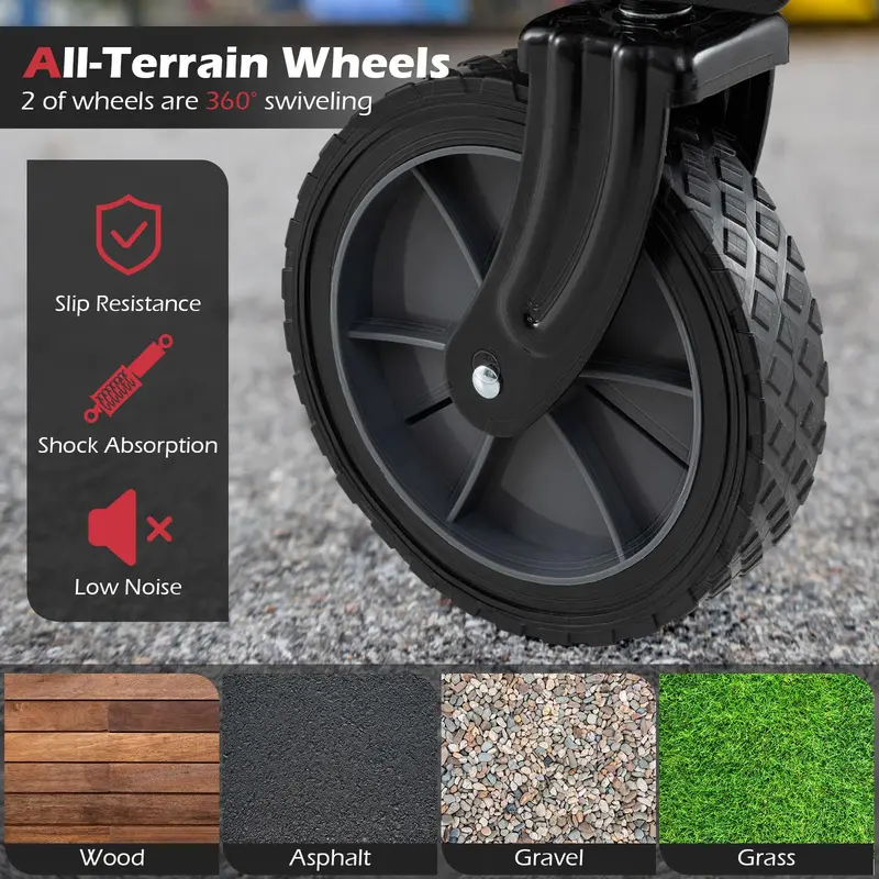 38-Inch Collapsible All-Terrain Wagon Cart with Dual Cup Holders and Smooth-Rolling Wheels