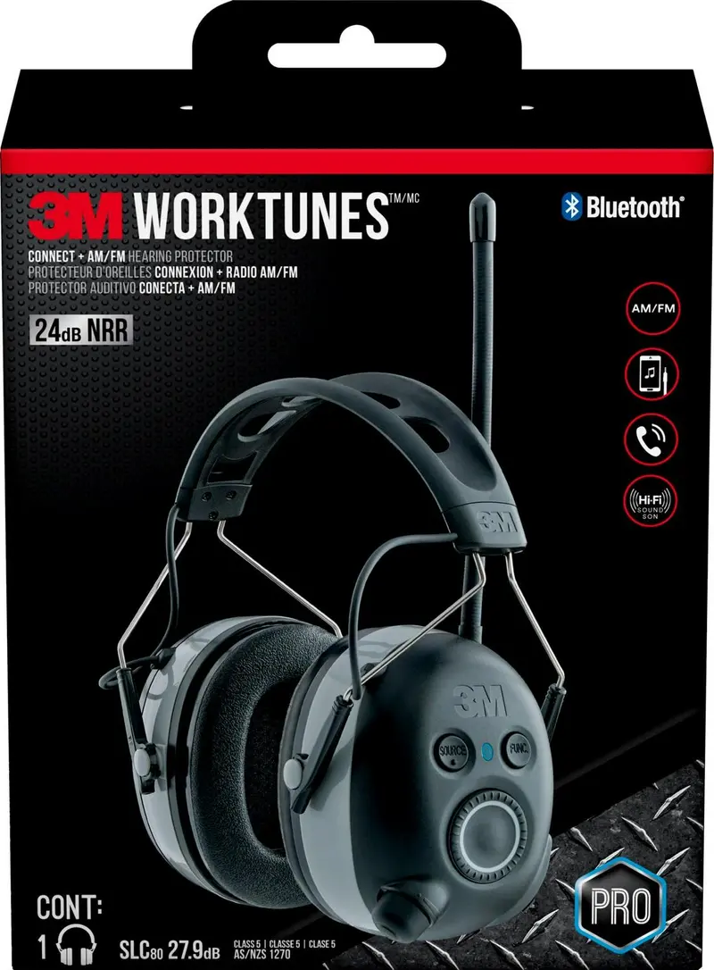 3M WorkTunes Connect Hearing Protection – Bluetooth AM/FM Radio Headset
