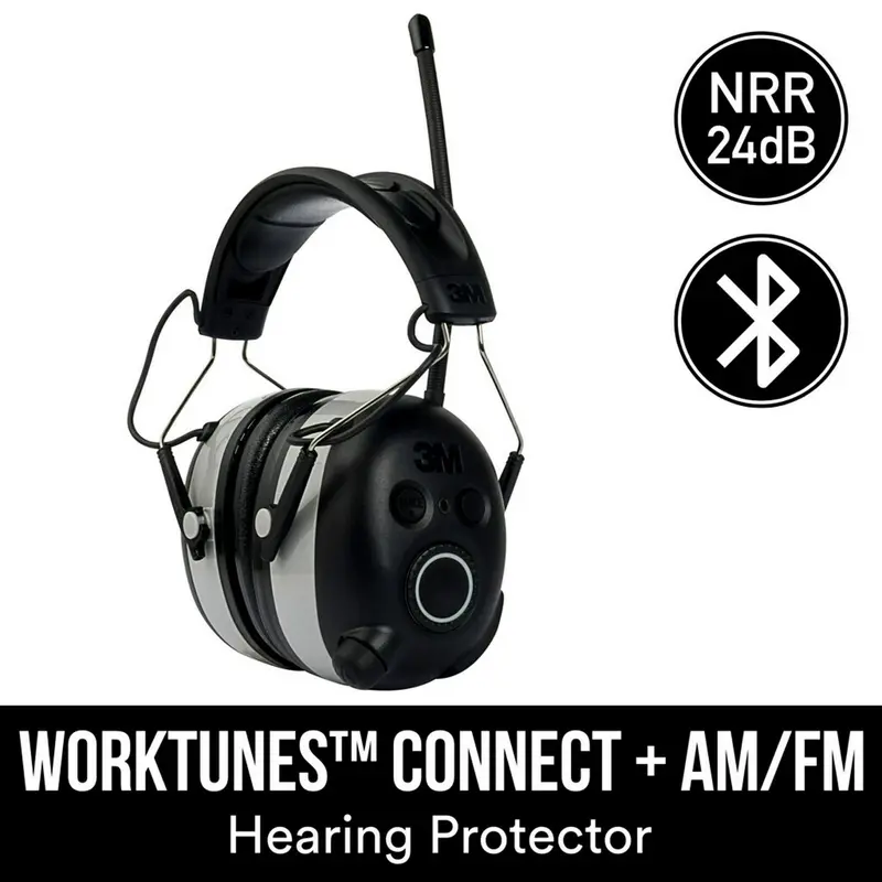 3M WorkTunes Connect Hearing Protection – Bluetooth AM/FM Radio Headset