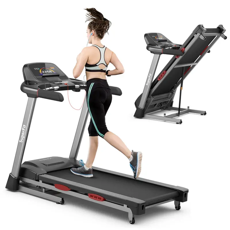 4.75 HP Folding Treadmill – Heavy-Duty Home Gym Model with 15% Auto Incline