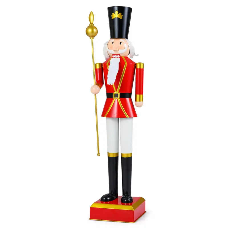 4-Foot Decorative Nutcracker Figure – Traditional Uniform, Tall Hat, Scepter, and Boots