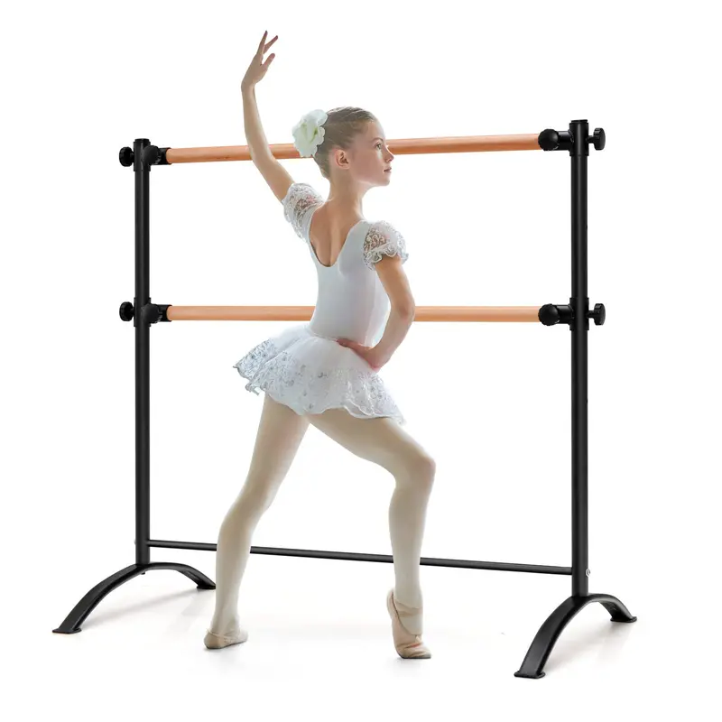 4-Foot Freestanding Ballet Barre – Double-Rail Adjustable Design with Non-Slip Base