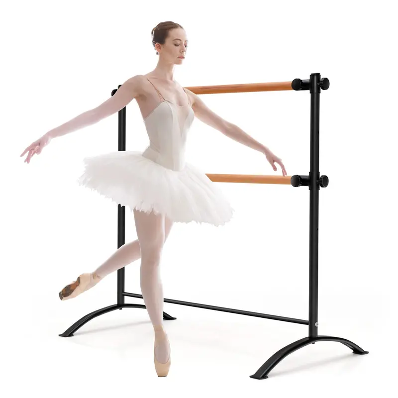 4-Foot Freestanding Ballet Barre – Double-Rail Adjustable Design with Non-Slip Base