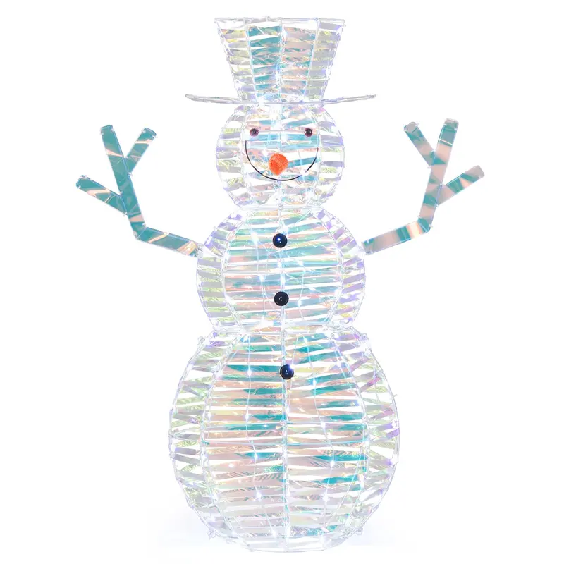 4-Foot Light-Up Snowman – Festive Holiday Decoration with 100 Energy-Efficient LED Lights