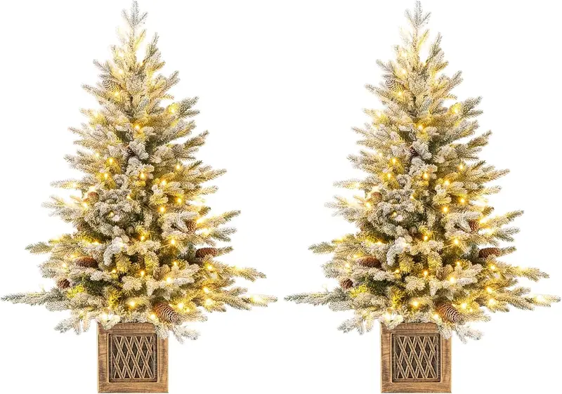 4-Foot Pre-Lit Entrance Christmas Tree with 231 Branch Tips and 100 Energy-Efficient LEDs