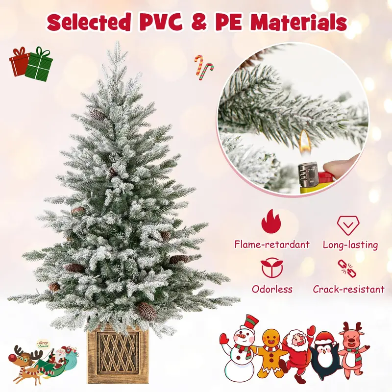 4-Foot Pre-Lit Entrance Christmas Tree with 231 Branch Tips and 100 Energy-Efficient LEDs