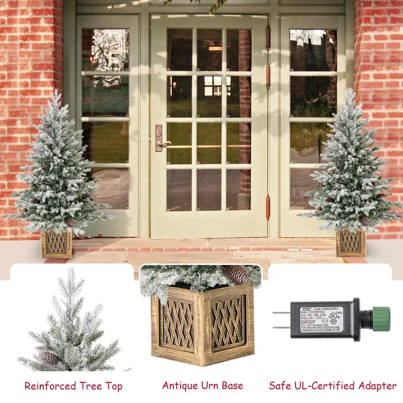 4-Foot Pre-Lit Entrance Christmas Tree with 231 Branch Tips and 100 Energy-Efficient LEDs