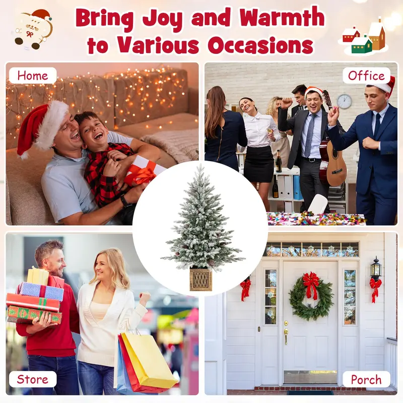 4-Foot Pre-Lit Entrance Christmas Tree with 231 Branch Tips and 100 Energy-Efficient LEDs