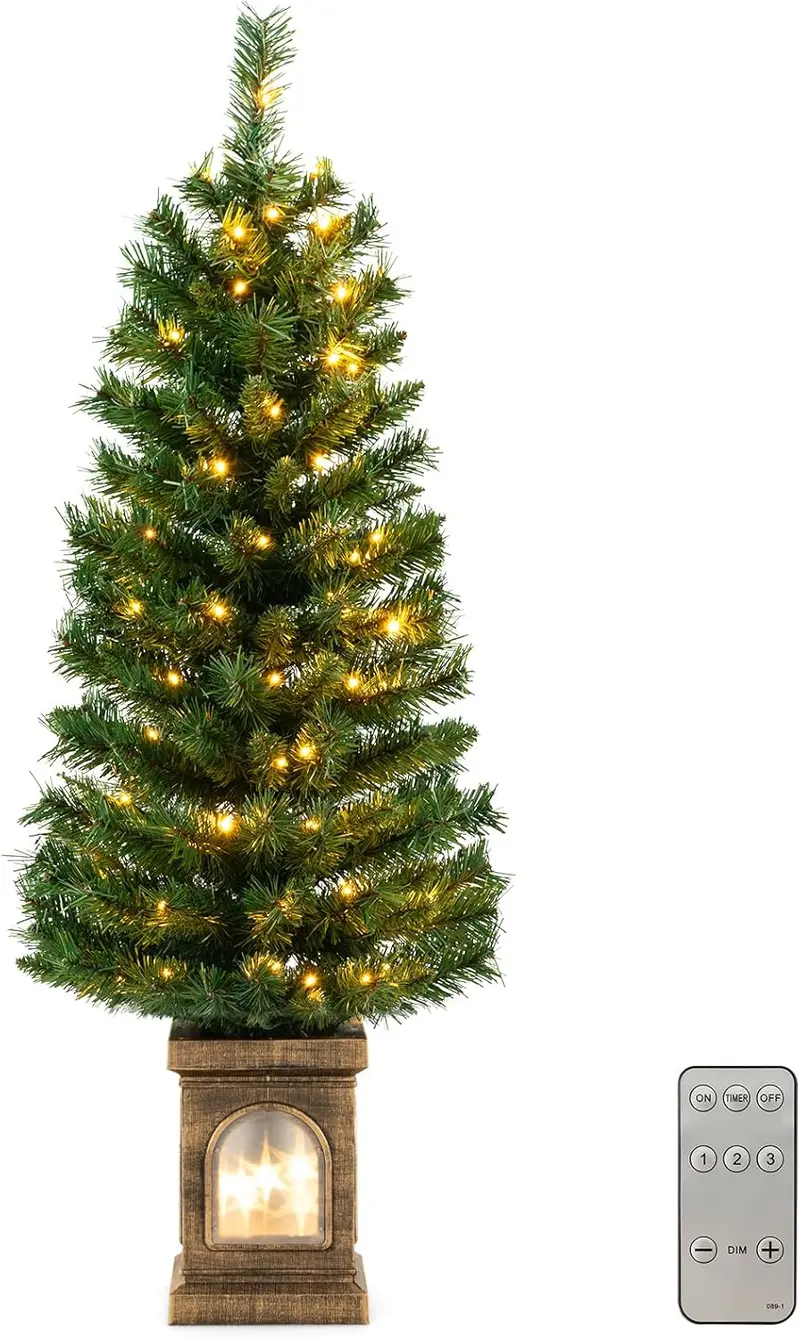 4-Foot Pre-Lit Entryway Christmas Tree for Small Spaces