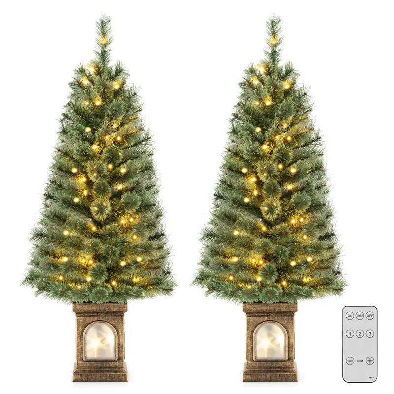 4-Foot Pre-Lit Entryway Christmas Tree for Small Spaces