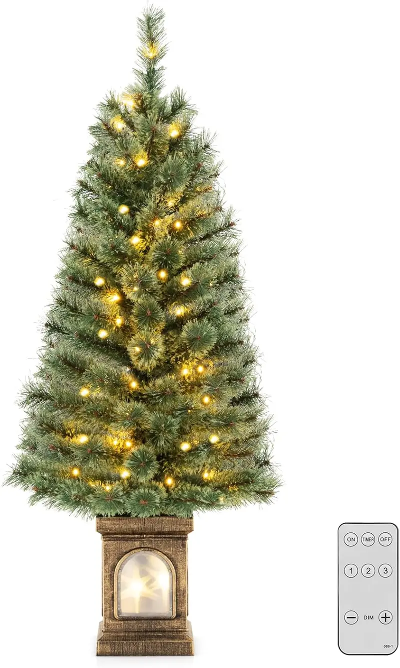 4-Foot Pre-Lit Entryway Christmas Tree for Small Spaces