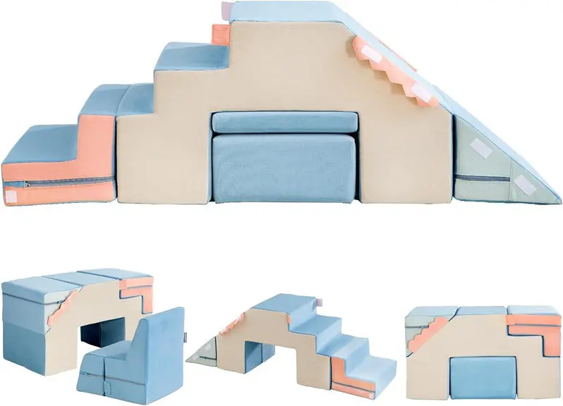 4-in-1 Foam Climbing Blocks for Toddlers – Soft Indoor Playset