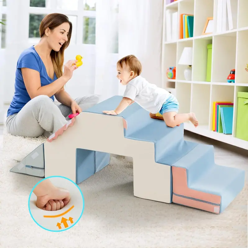 4-in-1 Foam Climbing Blocks for Toddlers – Soft Indoor Playset