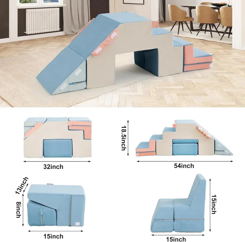 4-in-1 Foam Climbing Blocks for Toddlers – Soft Indoor Playset