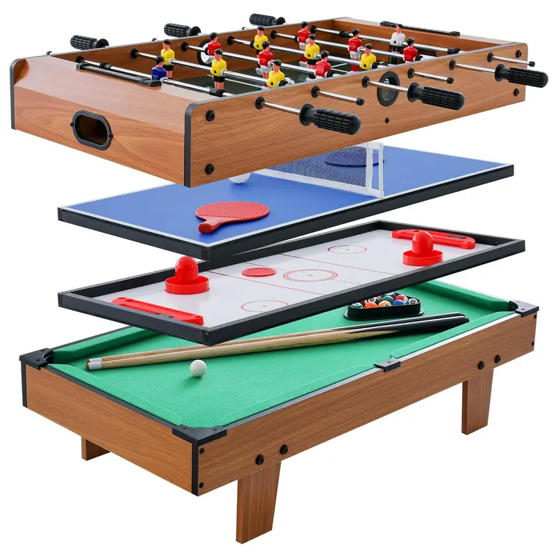 4-in-1 Multi-Game Table – Convertible Recreation Center Featuring Pool, Billiards, Air Hockey & Table Tennis