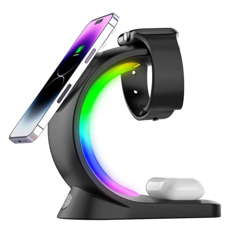 4-in-1 RGB-Lit Wireless Charging Hub for Apple Ecosystem 7
